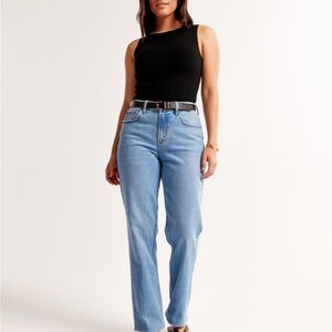 Abercrombie & Fitch Blue Straight Leg Jeans (26 short, CURVE LOVE)
